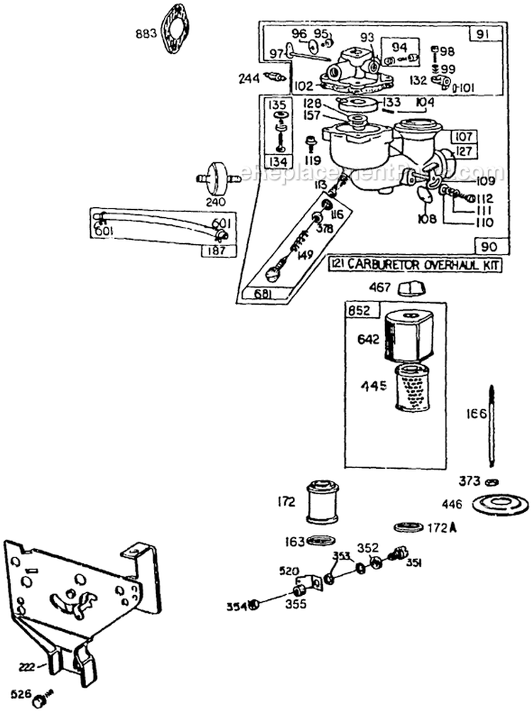 Page A Diagram and Parts List for 8965-2  Briggs and Stratton Generator